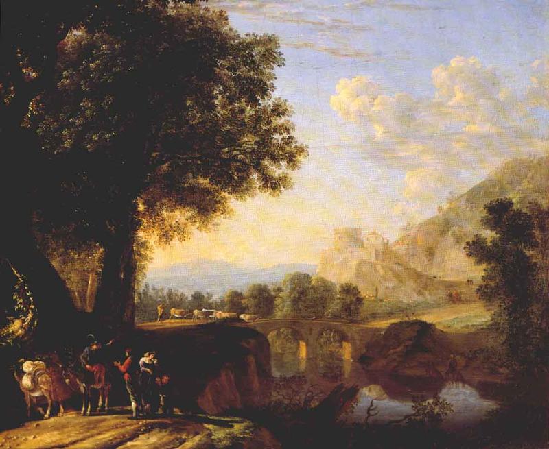 Italian Landscape with Bridge and Castle ar
